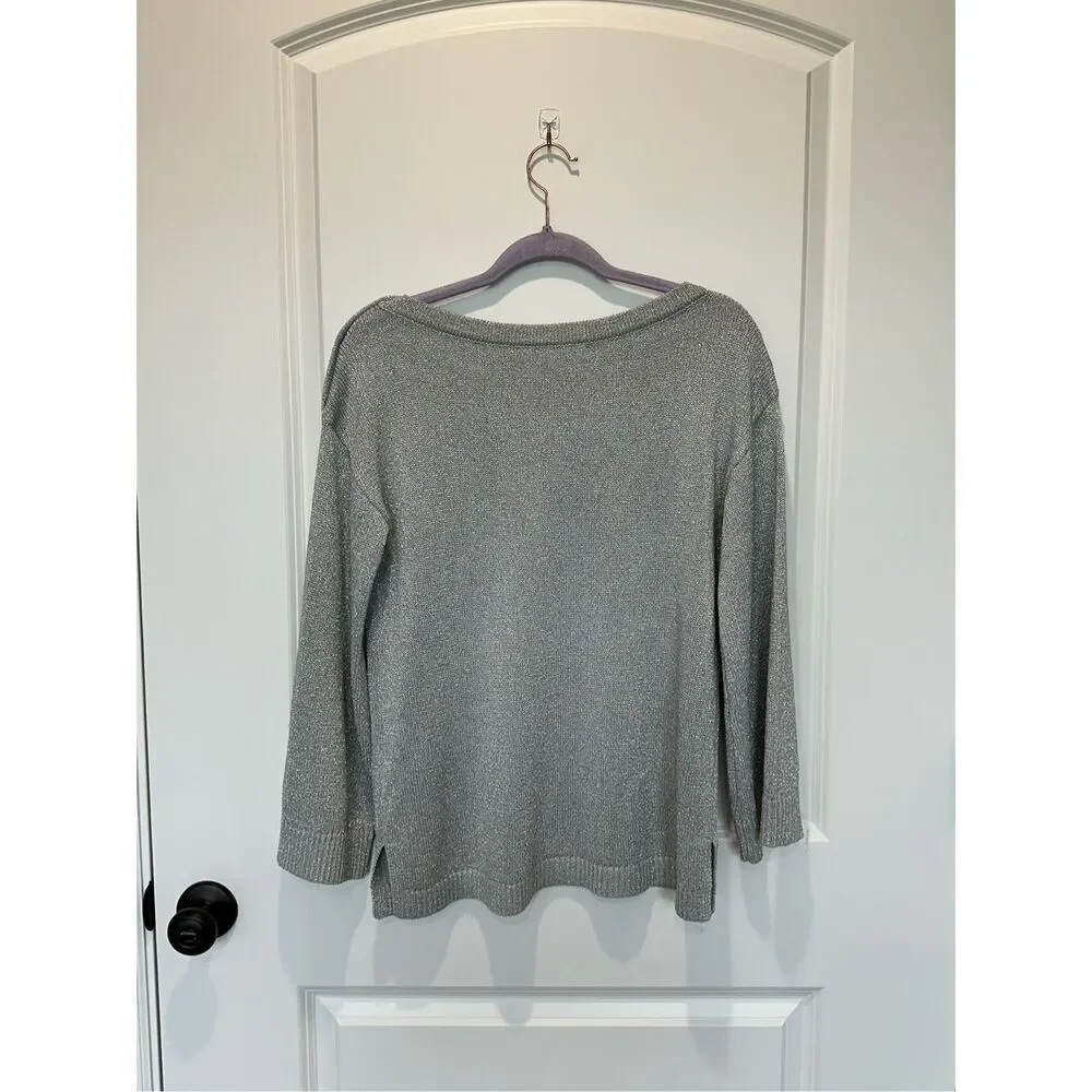 NWOT Calvin Klein Silver Boatneck Sweater Size XS